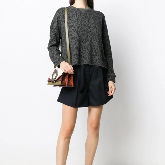 ATM Mini Leopard Print Long Sleeve Sweatshirt - Picture 1 of 3